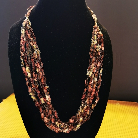 Multi Strand Braided Fabric Necklace Pair - Picture 13 of 17
